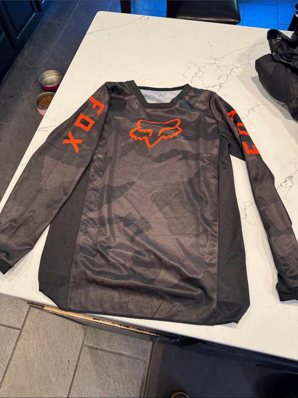 Fox youth Black Jersey with Bright Orange Logos